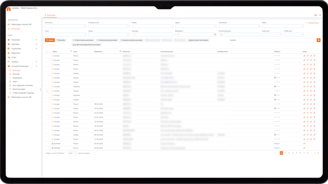 Boekingen Scherm Applicatie